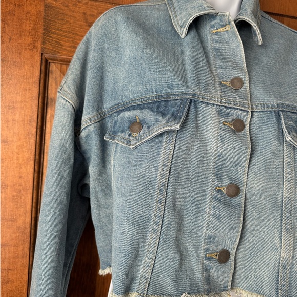 jw signature Los Angeles Blue Denim Cropped Jacket 2XL - Picture 5 of 11